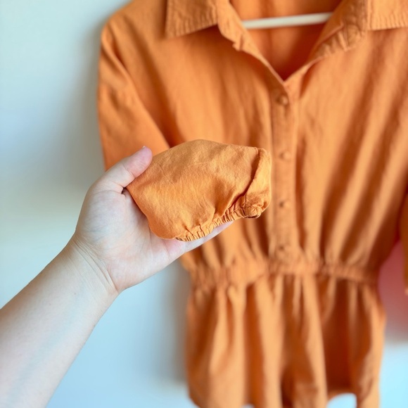 12th tribe orange long sleeve cotton romper size small - Picture 4 of 7